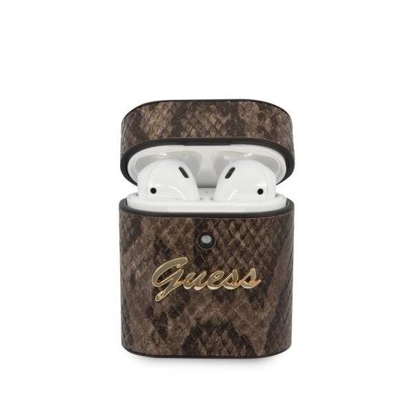 Cover GUESS Apple AirPods Pro Cover Python Collection Custodia marrone - ✓