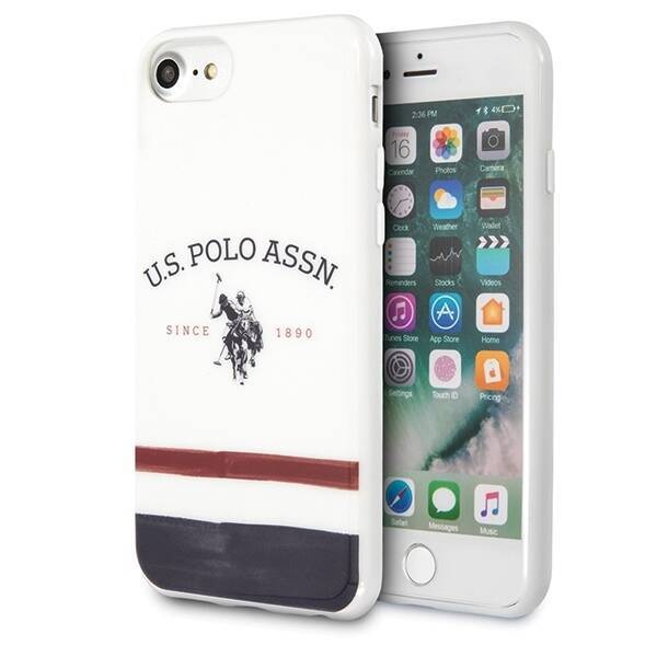 Case US POLO Apple iPhone 7 8 SE 2020 Tricolor Pattern Collection BIały Case