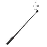 Selfie Stick WC12YDS Teleskopstativ 1,3 m aus Aluminiumlegierung mit Dual-Licht und Telefonhalter – Schwarz
