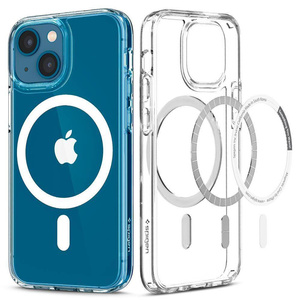 Case iPhone 13 Spigen Ultra Hybrid Mag MagSafe White Case + Tempered Glass Spigen Glas.Tr Slim