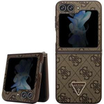 Case Guess GUHCZF5P4TDPW F731 Galaxy Z Flip5 brown/brown hardcase Leather 4G Triangle Strass Case