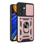 Hybrid Armor Camshield with Camera Cover and Metal Ring for Samsung Galaxy S25 - Pink