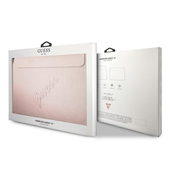 GUESS Laptop Tablet 13 Sleeve Saffiano Script Pink Case 4GSM.COM