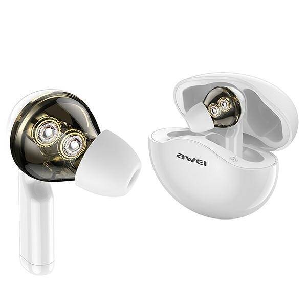 AWEI T12 TWS Bluetooth sports Headphones white / white