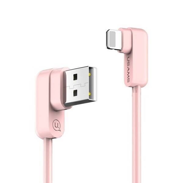 Cable Angular USAMS Lightning U-flow 2A 1.2m Pink