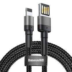 Cable Baseus Lightning USB double-sided Cafule 2.4A 1m gray-black