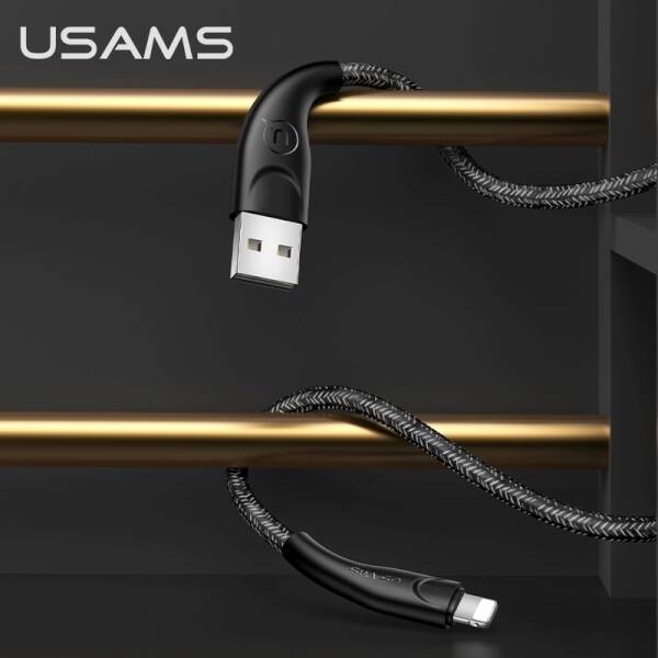 Cable Braided USAMS Apple Lightning 1m 2A U41 SJ391USB01 US-SJ391 Black