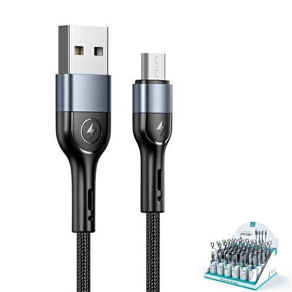 Cable Braided USAMS USB MicroUSB SJ450ZJ01 US-SJ450 U55 2A 1m Black