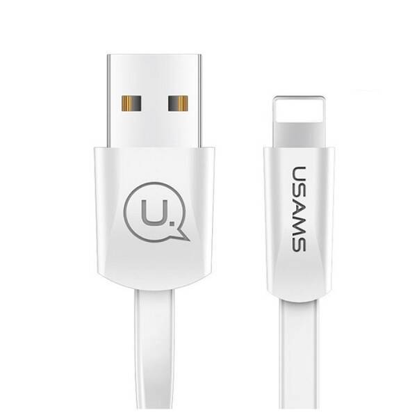 Cable Flat USAMS Apple Lightning 1.2m U2 SJ199IP02 US-SJ199 White