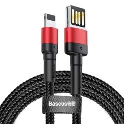 Cable Lightning USB double-sided Baseus Cafule 2.4A 1m black-red