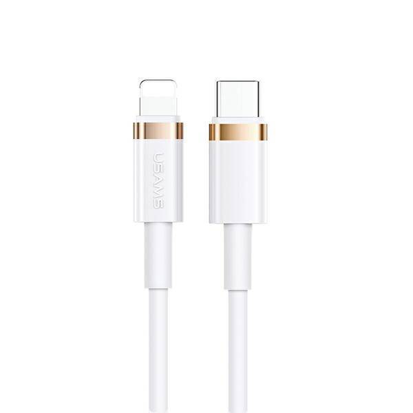 Cable USAMS USB-C Apple Lightning U63 PD 1.2m Fast Charge 20W SJ484USB02 US-SJ484 White