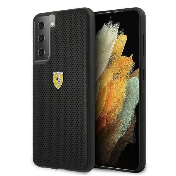 Case FERRARI Samsung Galaxy S21 G991 On Track Perforated FESPEHCS21SBK Black Hardcase