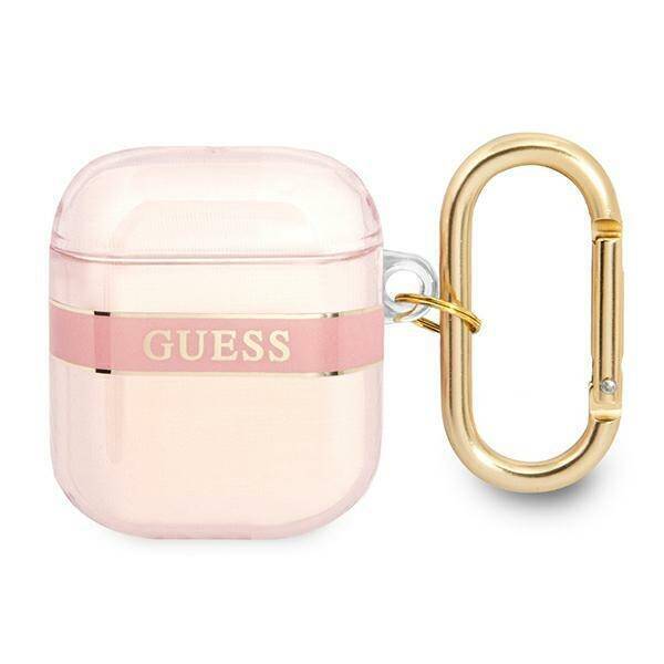 Case GUESS Apple AirPods Cover Strap Collection Pink Case