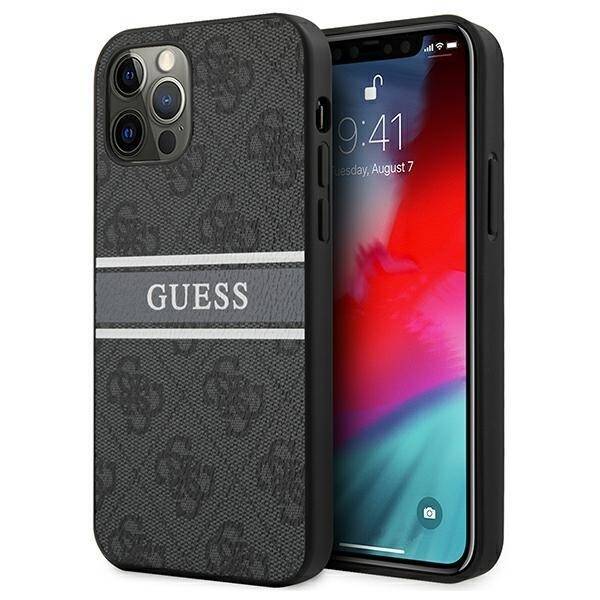 Case GUESS Apple iPhone 12 12 Pro 4G Stripe Grey Hardcase