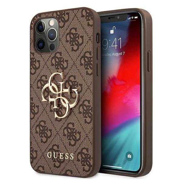 Case GUESS Apple iPhone 12 Pro Max 4G Big Metal Logo Brown Hardcase