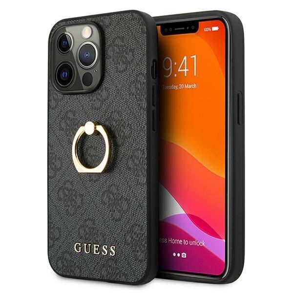 Case GUESS Apple iPhone 13 13 Pro 4G With Ring Stand Grey Hardcase