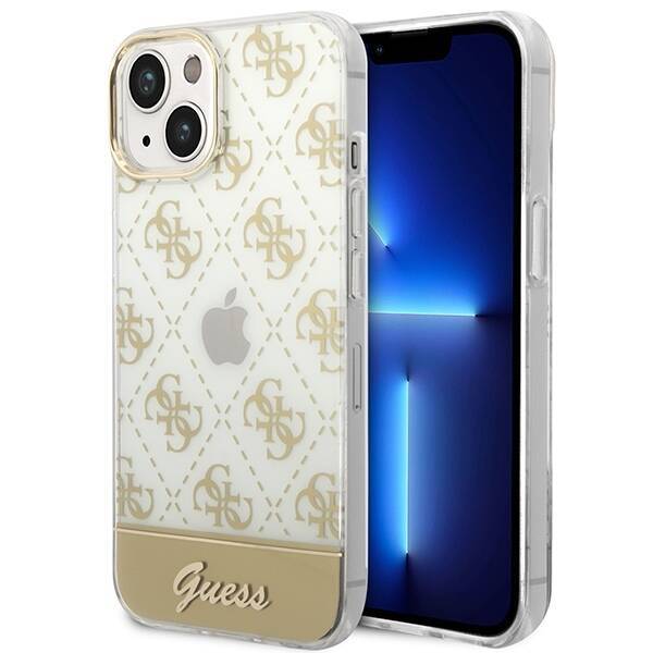 Case GUESS Apple iPhone 14 Plus 4G Pattern Script Gold Hardcase