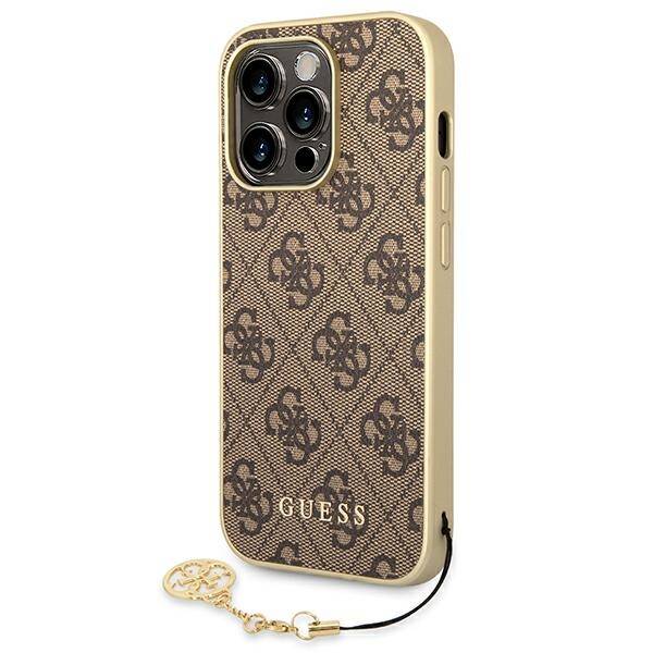 Case GUESS Apple iPhone 14 Pro Max 4G Charms Collection Brown Hardcase