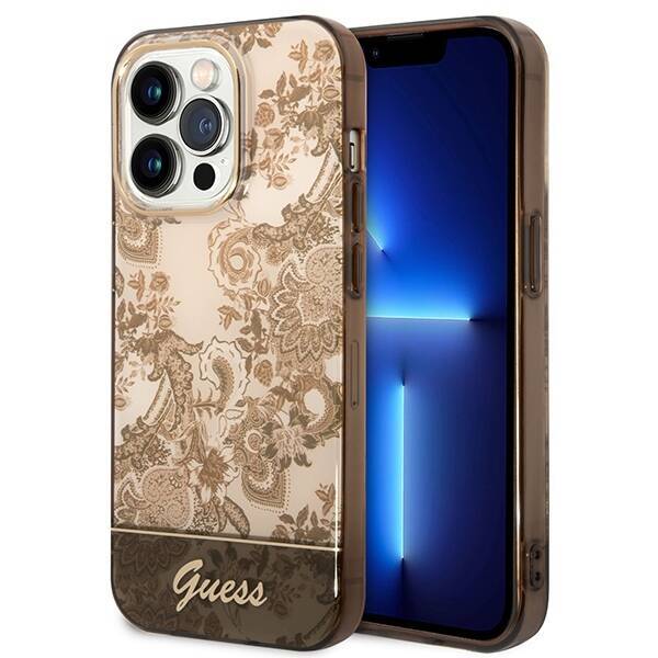 Case GUESS Apple iPhone 14 Pro Max Porcelain Collection Brown Hardcase