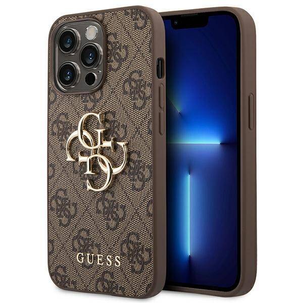 Case Guess iPhone 14 Pro 6.1" brown/brown hardcase 4G Big Metal Logo