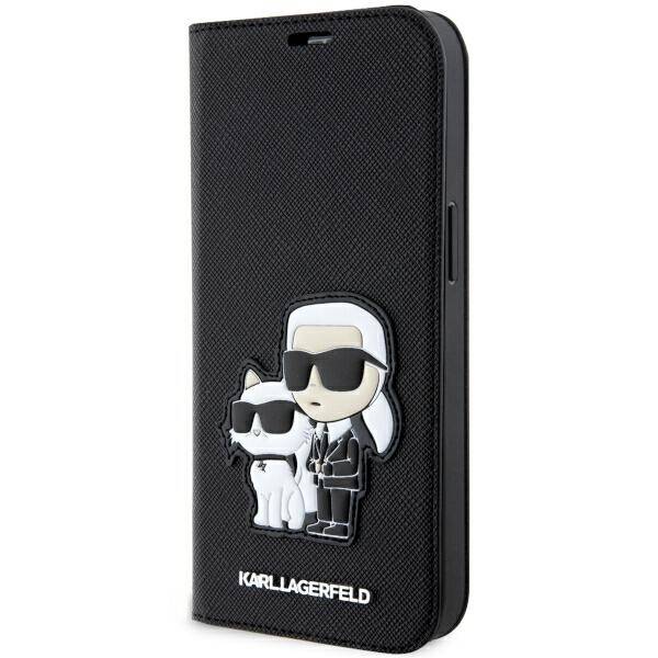 Case Karl Lagerfeld KLBKP14LSANKCPK iPhone 14 Pro 6.1" bookcase black/black Saffiano Karl &amp; Choupette Case