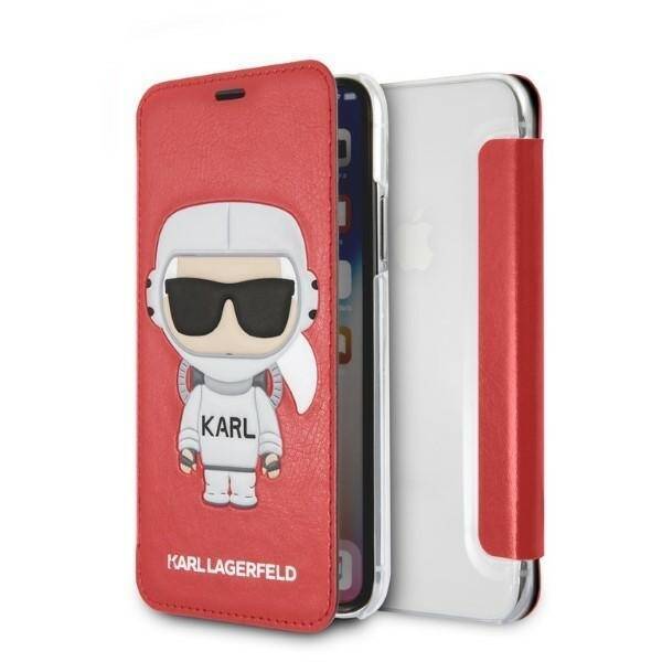 Case Karl Lagerfeld Klflbkpxkscore iPhone X/ Xs Bookcase Red/red Karl Space Cosmonaut Case