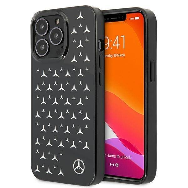 Case Mercedes MEHCP13XESPBK iPhone 13 Pro Max 6.7" black/black hardcase Silver Stars Pattern CASE