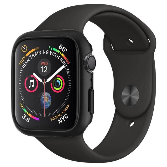 Case Spigen Apple Watch 4 / 5 / 6 / SE (44mm) Thin Fit Black Black Case