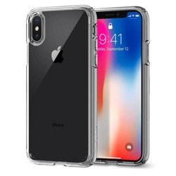 Case Spigen Ultra Hybrid  Apple iPhone X Clear Clear + Glass Case