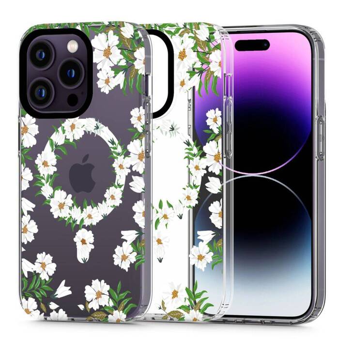 Case Tech-protect Magmood MagSafe iPhone 13 Pro White Daisy Case