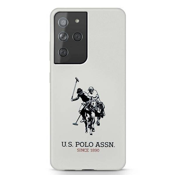 Case US POLO Samsung Galaxy S21 Ultra Silicone Logo USHCS21LSLHRWH White Case