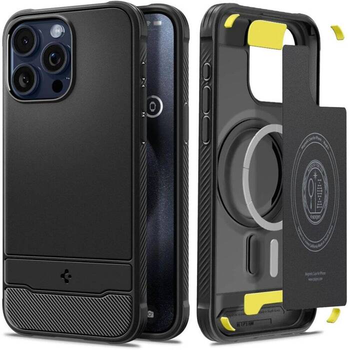 Case iPhone 15 Pro Max Spigen Rugged Armor Mag MagSafe MATTE Black