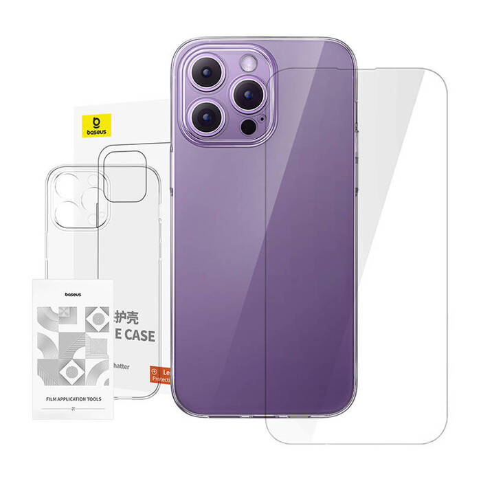 Clear Case Baseus iPhone 14 Pro Max+ tempered glass