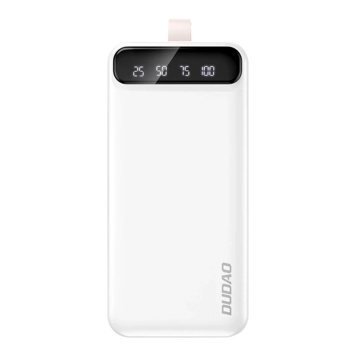 Dudao K8S+ Powerbank 10W 30000mAh 2x USB-A with LED light - white