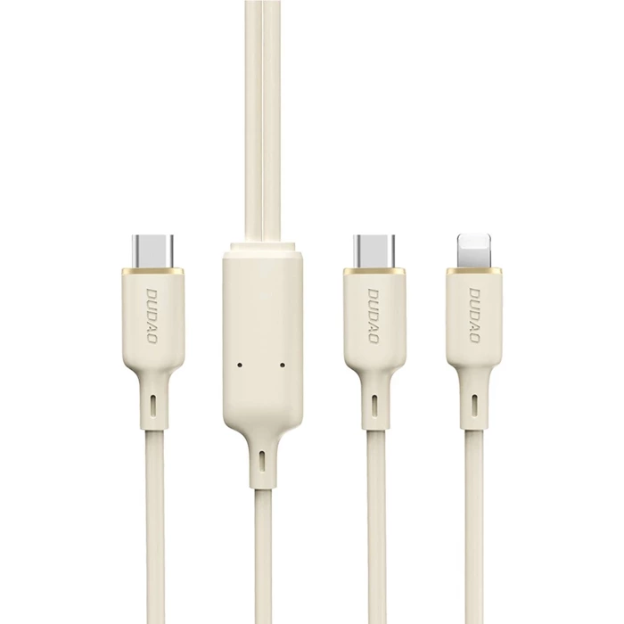 Dudao L7SF 2in1 cable USB-C - USB-C / Lightning 100W 1.2m - beige