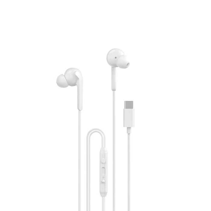 Dudao X3C+ wired USB-C in-ear headphones 1.2m - white