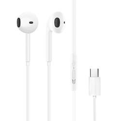 Dudao headphones earbuds with USB Type C connector white (X3C)