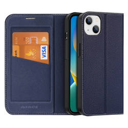 Dux Ducis Skin X2 case for iPhone 14 Max case with magnetic flap blue