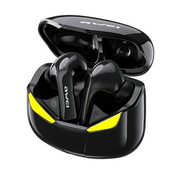 Headphones AWEI Bluetooth 5.0 T35 TWS Gaming Dock Black