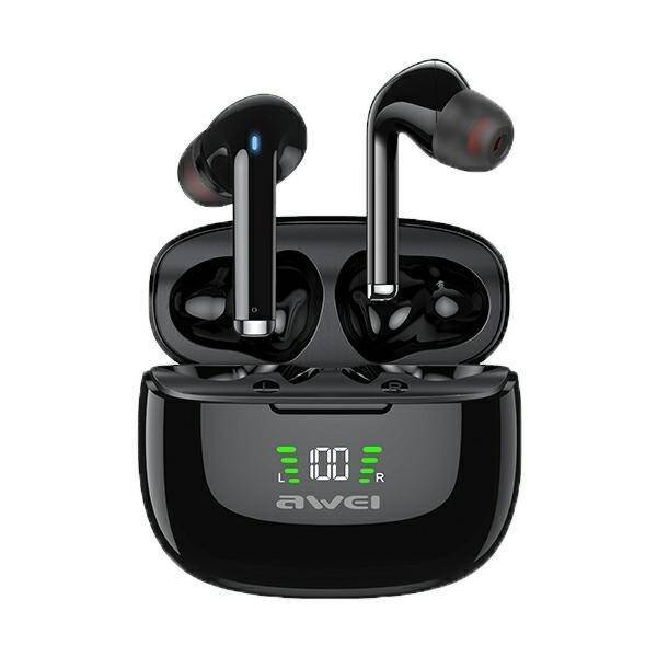 Headphones AWEI Bluetooth Wireless 5.2 TA8 TWS Sports Docking Station Black