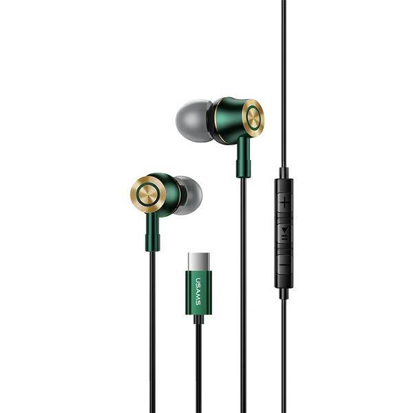 Headphones USAMS USB-C Stereo EP-43 Metal HSEP4302 Dark Green