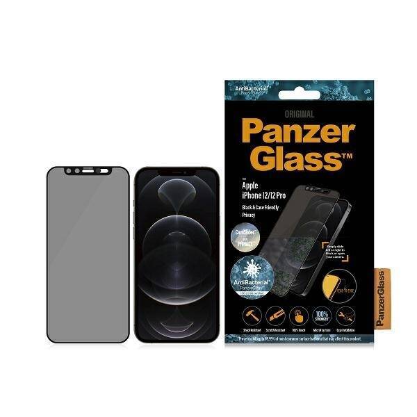 PanzerGlass E2E Microfracture iPhone 12 /12 Pro 6.1" Case Friendly CamSlider Privacy Antibacterial black/black