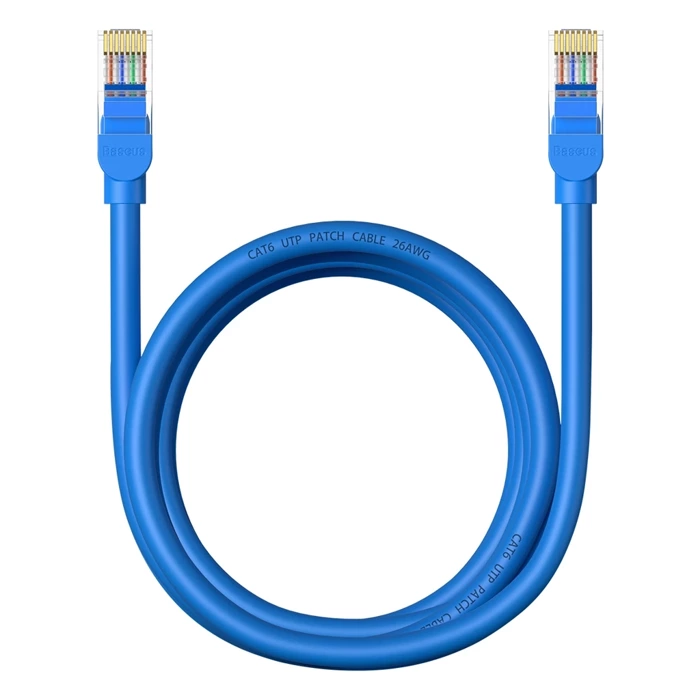 Round Cable Baseus Ethernet RJ45, Cat.6, 2m (blue)