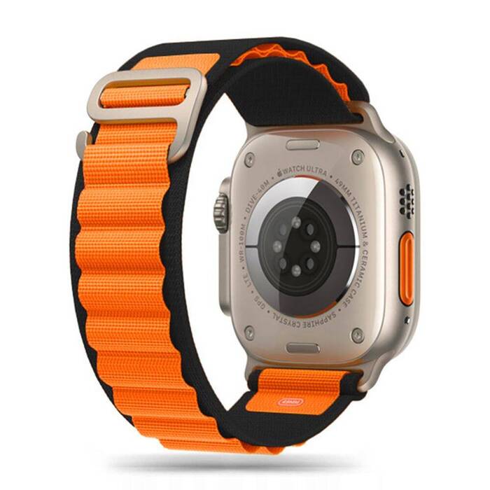 TECH-PROTECT NYLON PRO Apple Watch 4 / 5 / 6 / 7 / 8 / SE / ULTRA (42 / 44 / 45 / 49 MM) BLACK / ORANGE