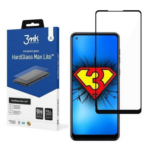 Tempered Glass 3mk Samsung Galaxy A21s A217 HardGlass Max Lite Black Glass