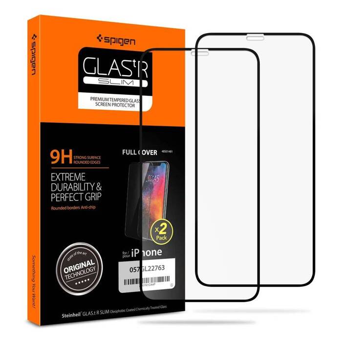 Tempered Glass Spigen iPhone 11 Pro X / Xs Glass Fc 2-pack Black