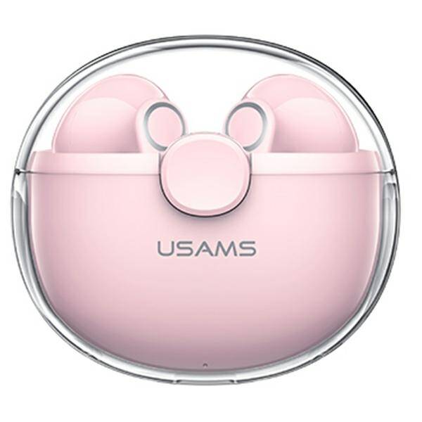 USAMS Headphones Bluetooth 5.1 TWS BU series wireless pink/pink BHUBU04