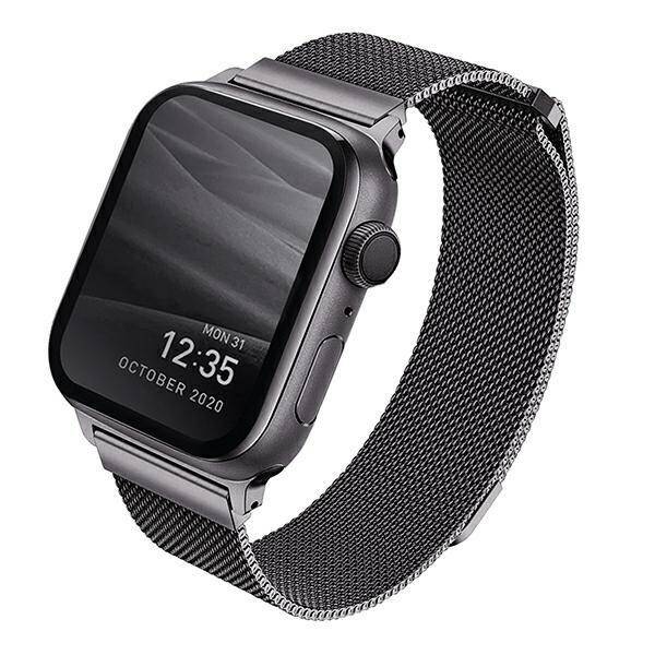 Uniq Dante Apple Watch Series 4/5/6/7 / SE 40 / 41mm strap. Stainless Steel graphite / graphite