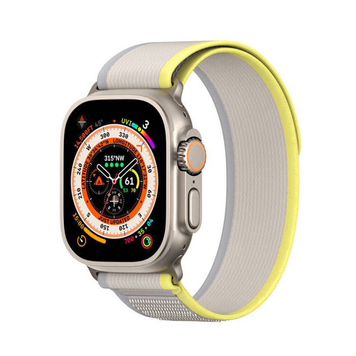 Velcro Sports Strap for Apple Watch 8 / 7 / 6 / SE / 5 / 4 / 3 / 2 / 1 (38, 40, 41 mm) Dux Ducis Strap YJ Version - Yellow-Beige