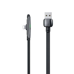 WK Design Gaming Series Flat Angled Cable with Side USB - Lightning Fast Charging / Data Transmission 6A 1m Black (WDC-151- Lightning)